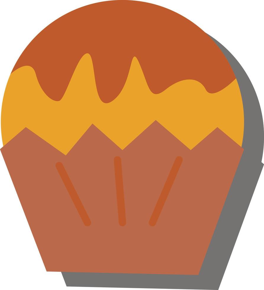 Breakfast cupcake, illustration, vector on a white background.