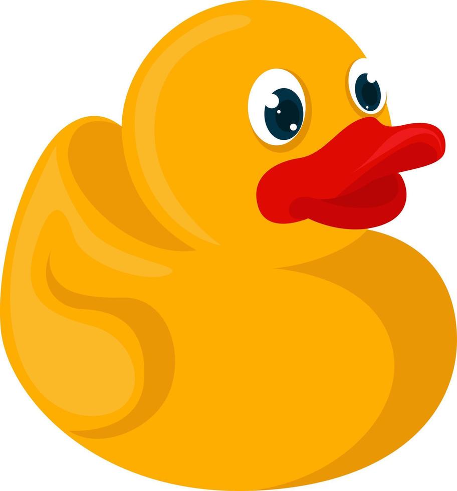 Yellow rubber duck , illustration, vector on white background