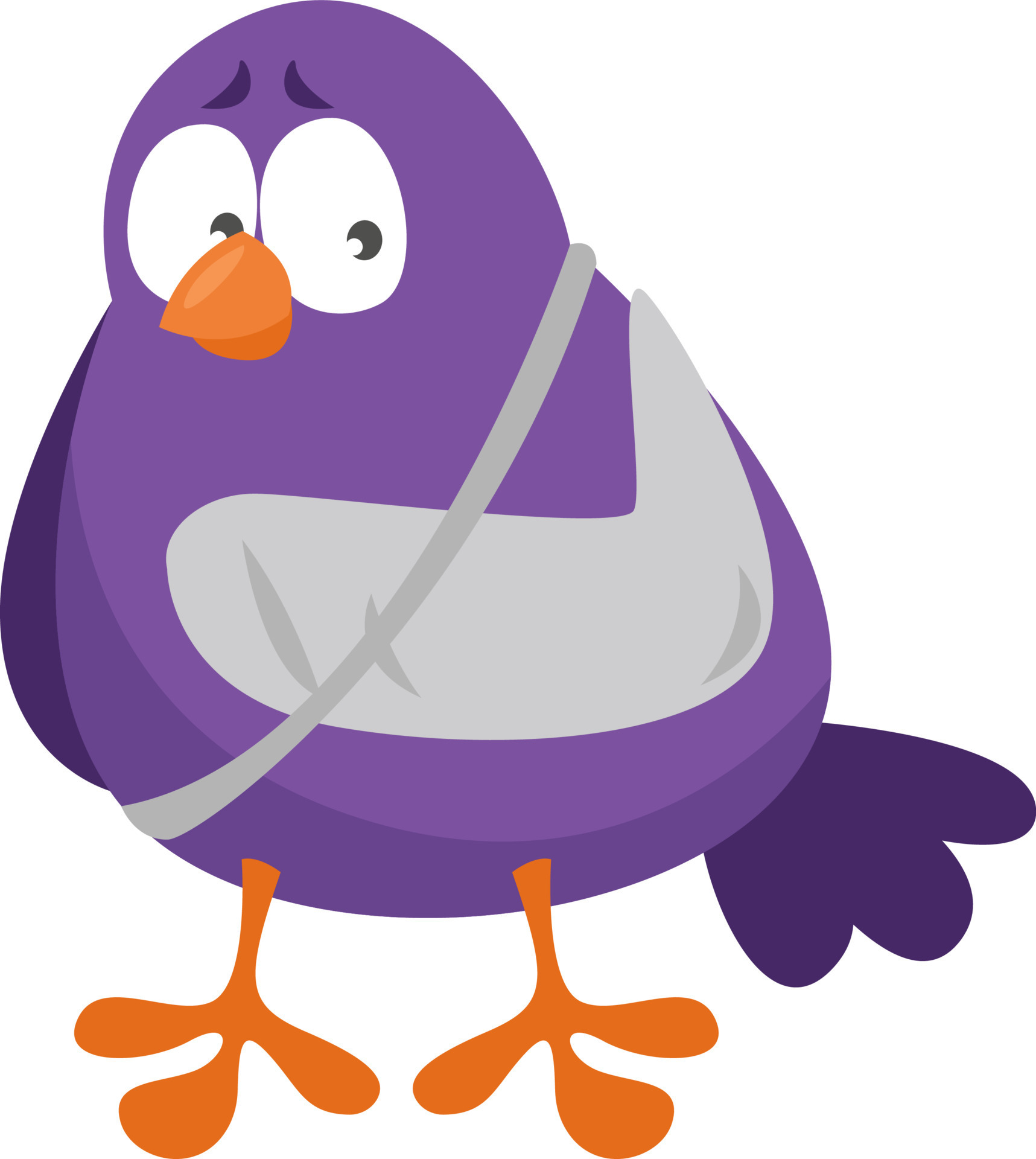 bird-with-broken-wing-illustration-vector-on-white-background