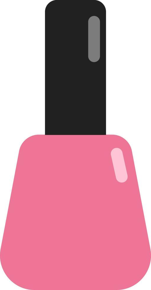 Esmalte de uñas rosa, ilustración, vector sobre fondo blanco