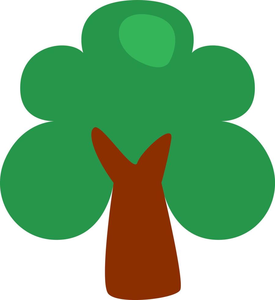 Exotic green tree, illustration, vector on a white background.