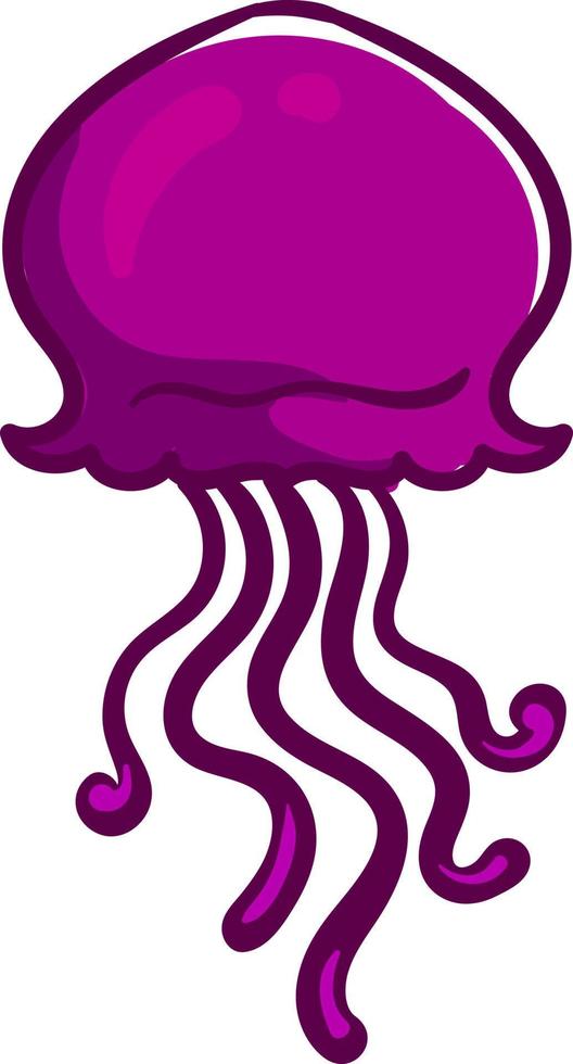 Pink jellyfish, illustration, vector on a white background.