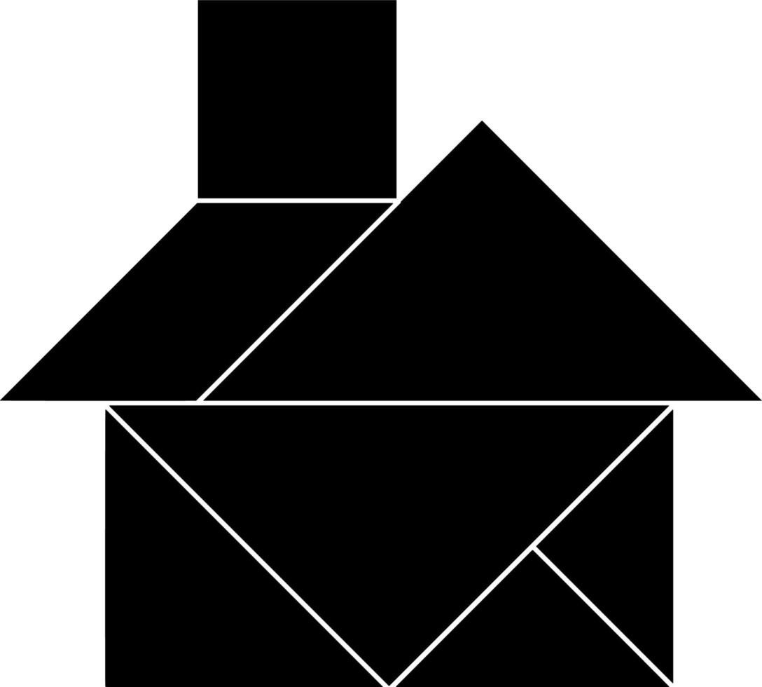 Medium House tangram, vintage illustration. vector