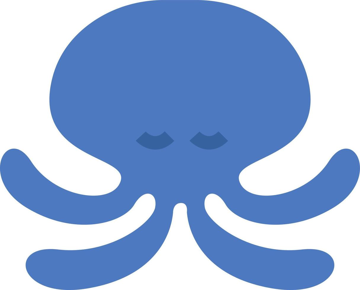 Sea octopus, illustration, vector on a white background.