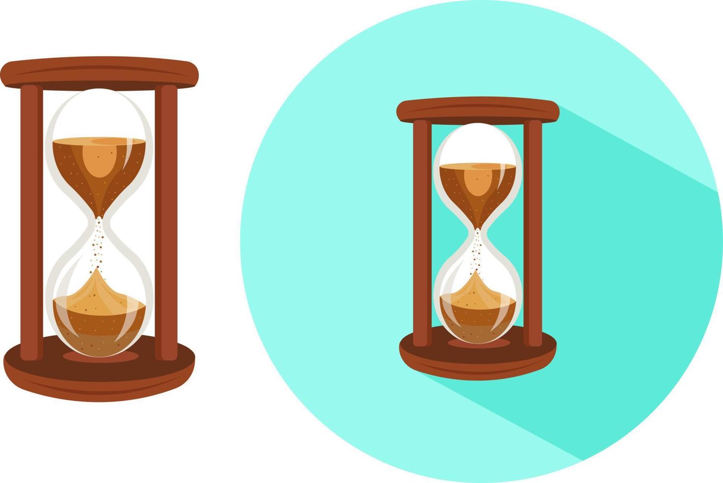 Sand timer ,illustration, vector on white background.