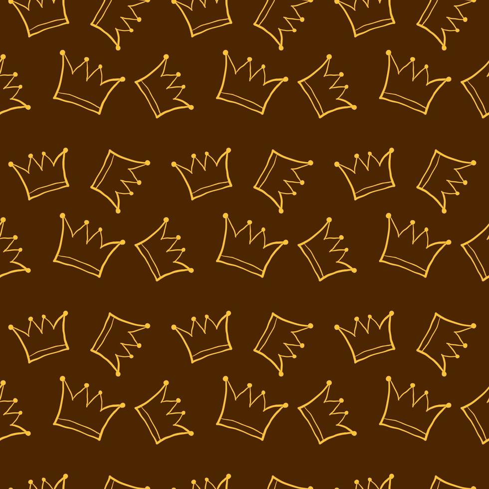 Crowns pattern, illustration, vector on white background.