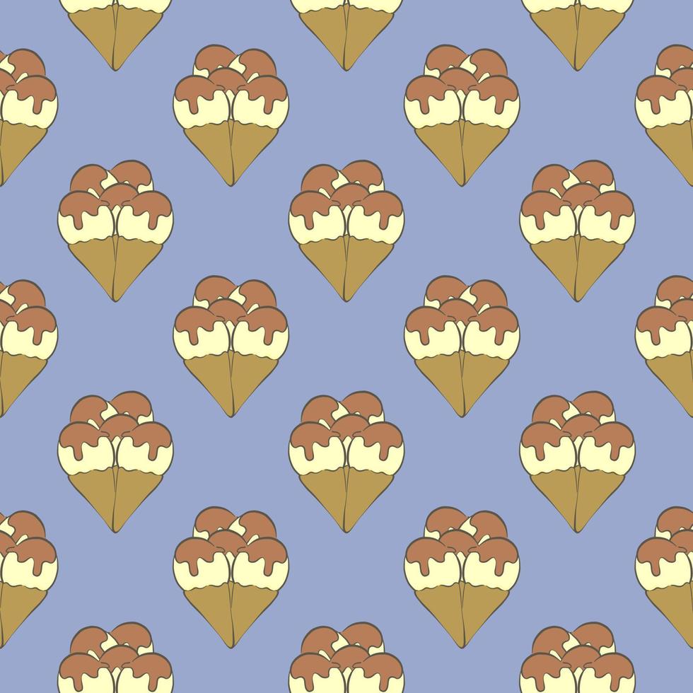 Delicious ice cream , seamless pattern on a purple background. vector
