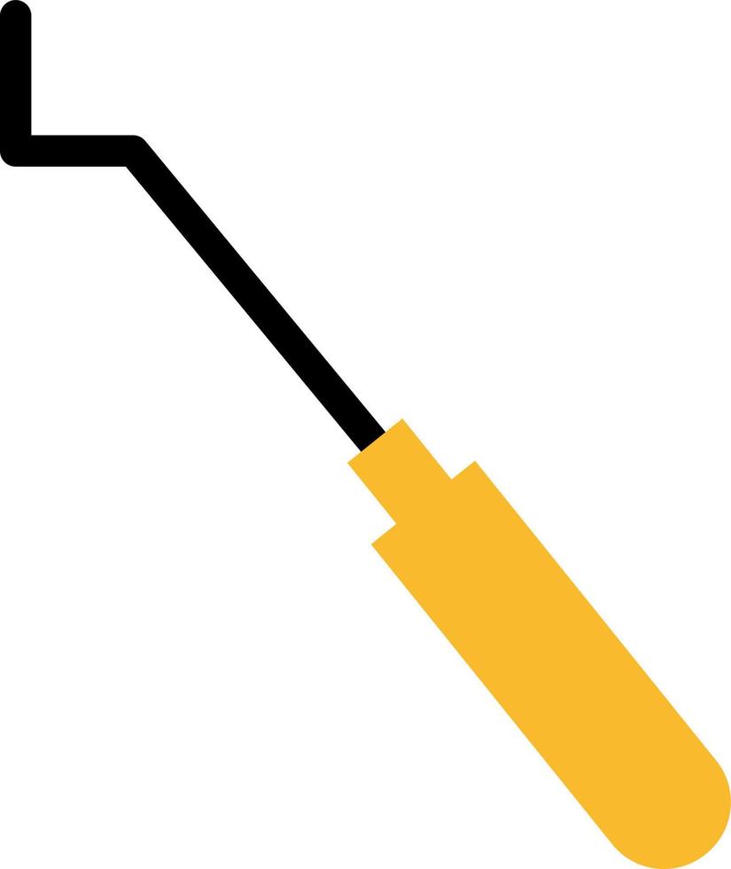 Dentist tooth picker, illustration, vector on a white background.