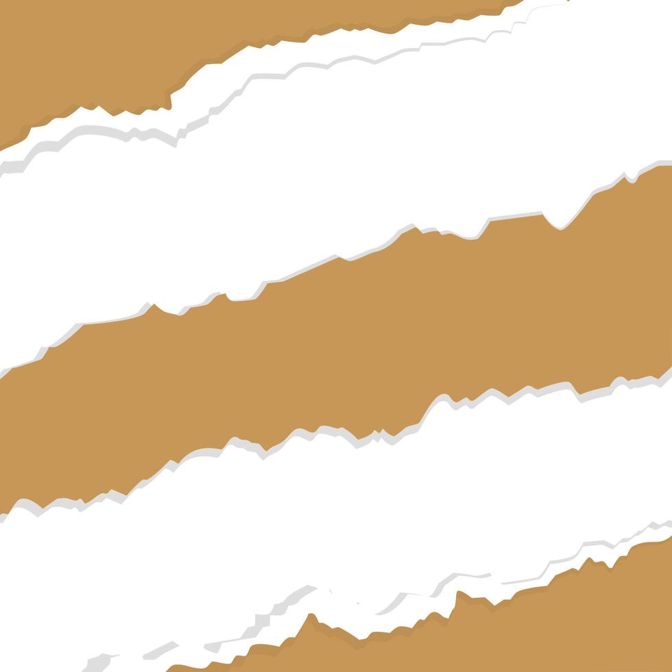 Brown torn ripped paper background vector