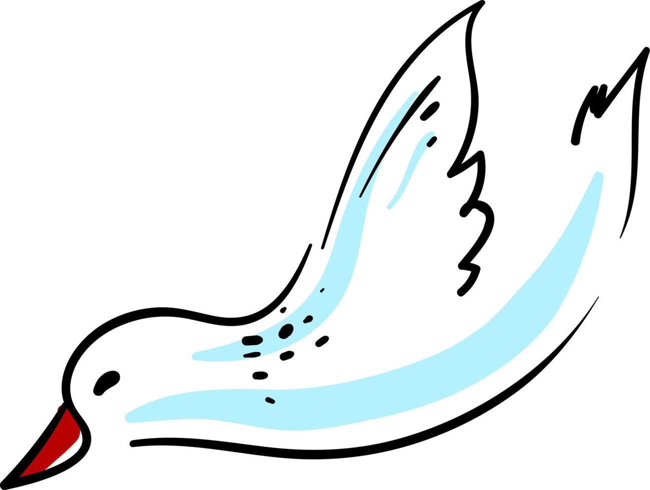 Flying dove, illustration, vector on white background.