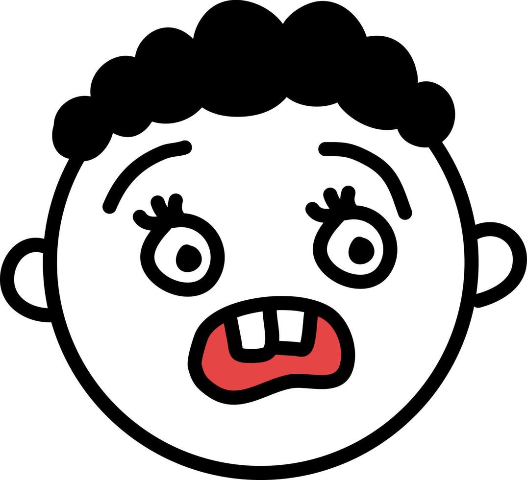 Scared liittle boy, illustration, vector on a white background.