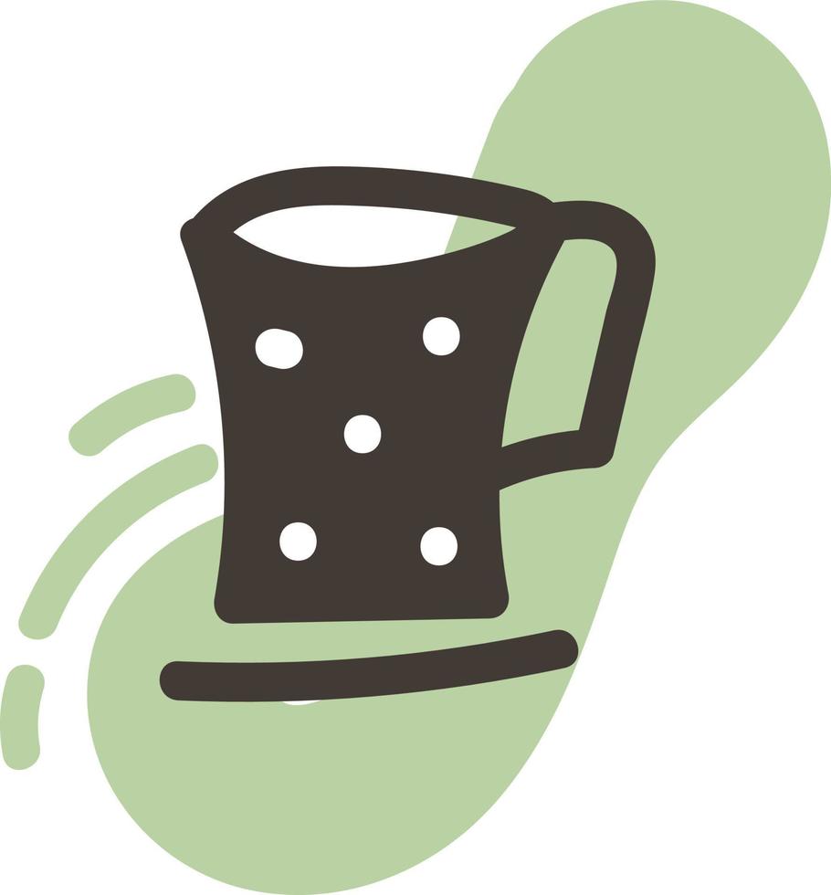 taza de té alta, ilustración, vector, sobre un fondo blanco. vector