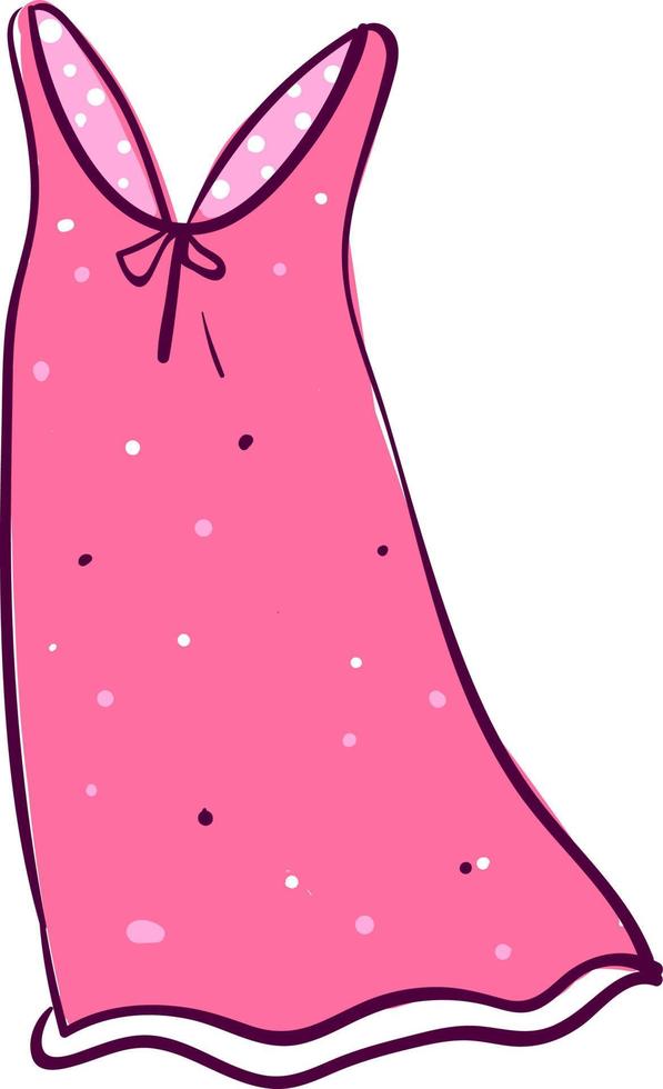 Pink summer dress, illustration, vector on white background.