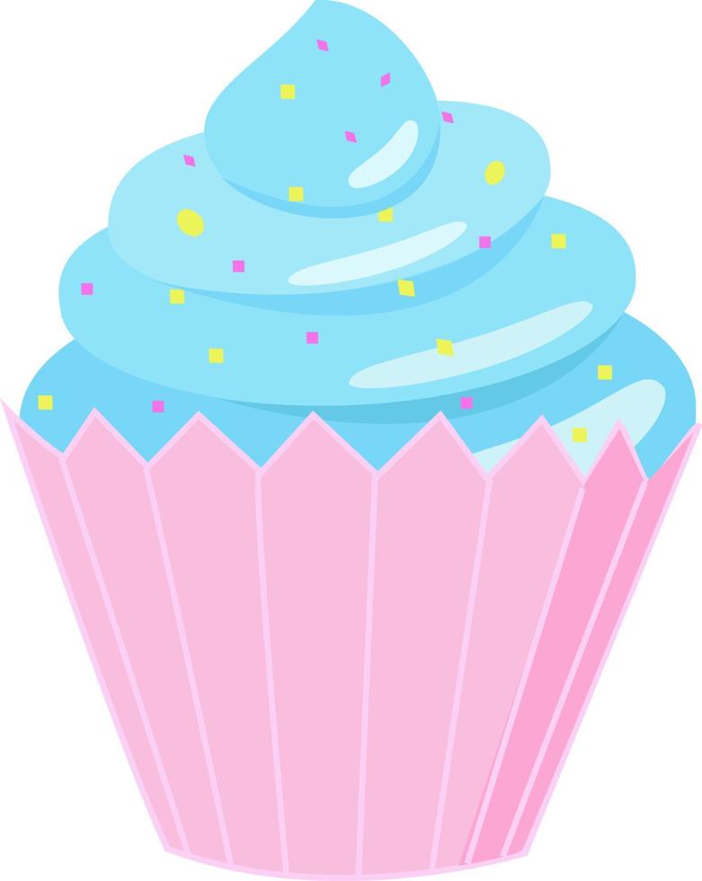 Cupcake, illustration, vector on white background.