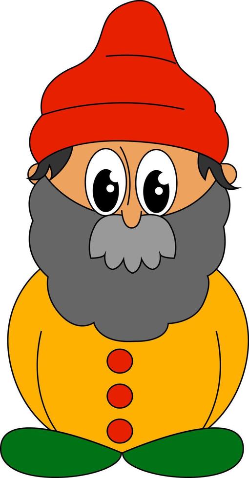 Man wearing a red hat, illustration, vector on white background.