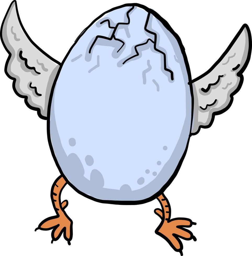 huevo roto con pollito, ilustración, vector sobre fondo blanco