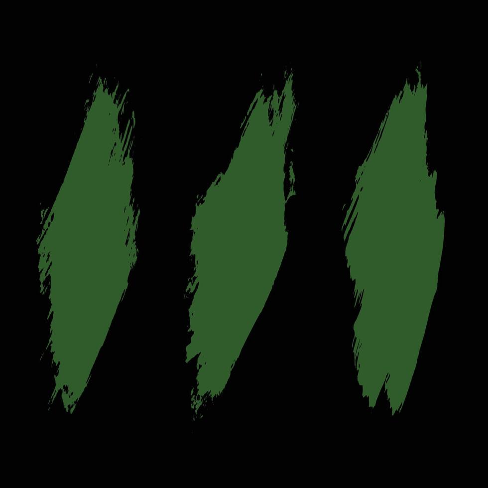 Digital brush patterns that have the green color made on a black background vector