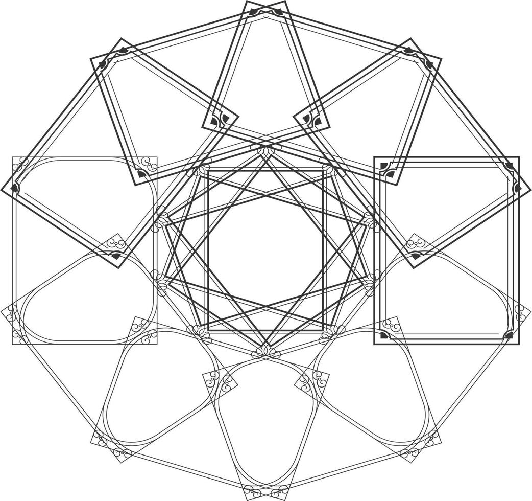 Alternative mandola design realized with frameworks on a blank background vector
