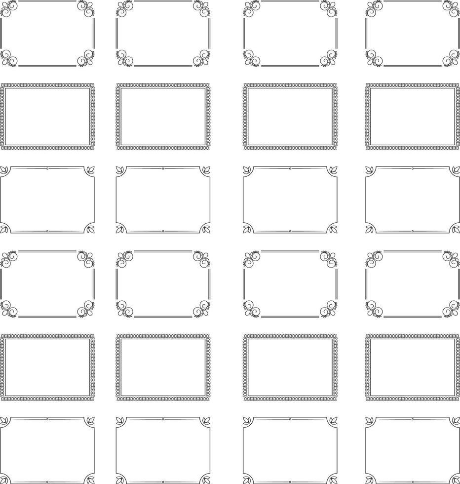 Many sortiment of frames made on a white background with black shapes vector