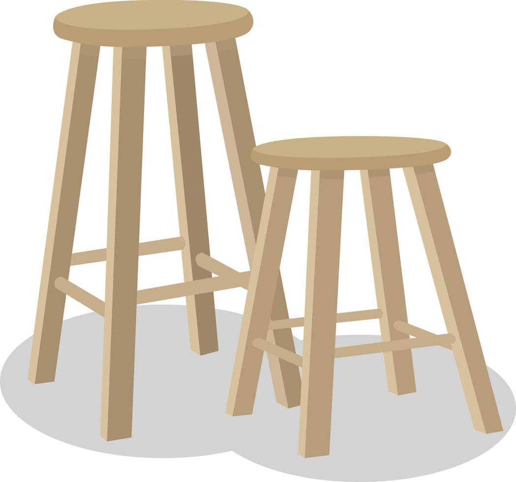 Wooden stool, illustration, vector on white background