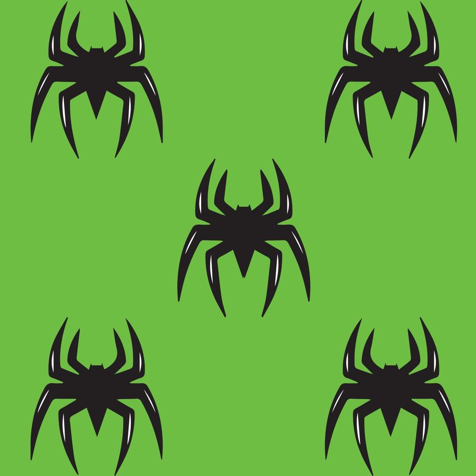 Spider design made on a green background with black lines on it vector