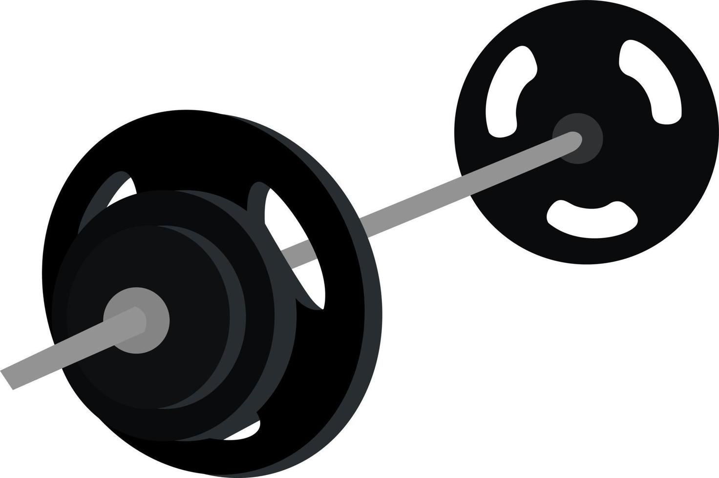 Black barbell, illustration, vector on white background