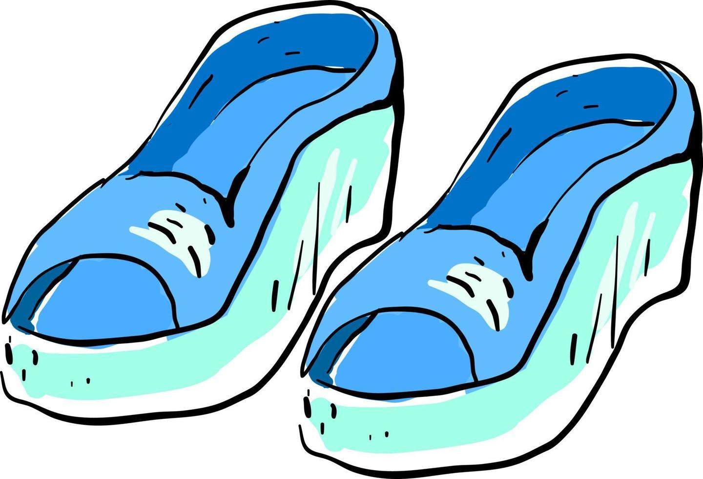 Blue sandals, illustration, vector on white background.