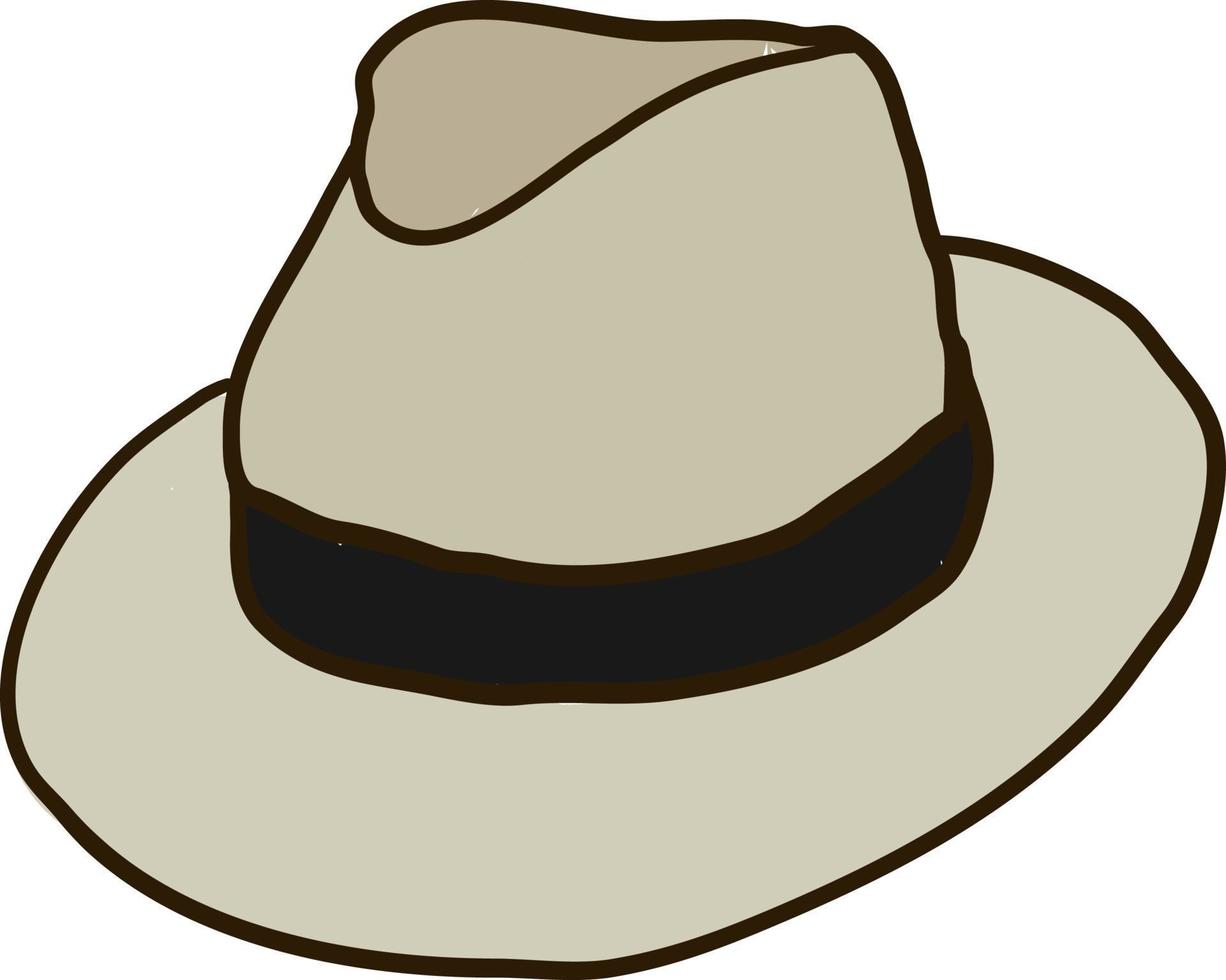 White cowboy hat, illustration, vector on white background.