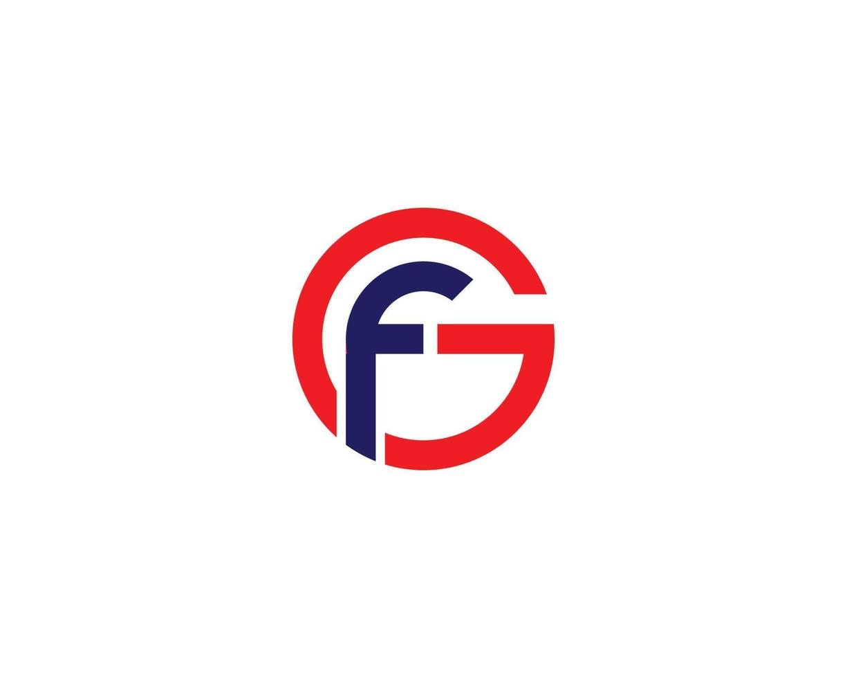 GF FG logo design vector template