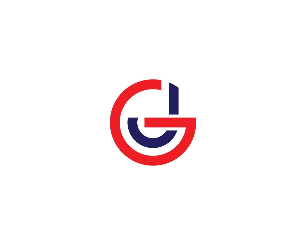 GJ JG logo design vector template