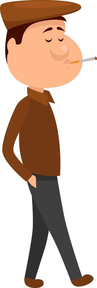 Man in a brown hat ,illustration,vector on white background vector