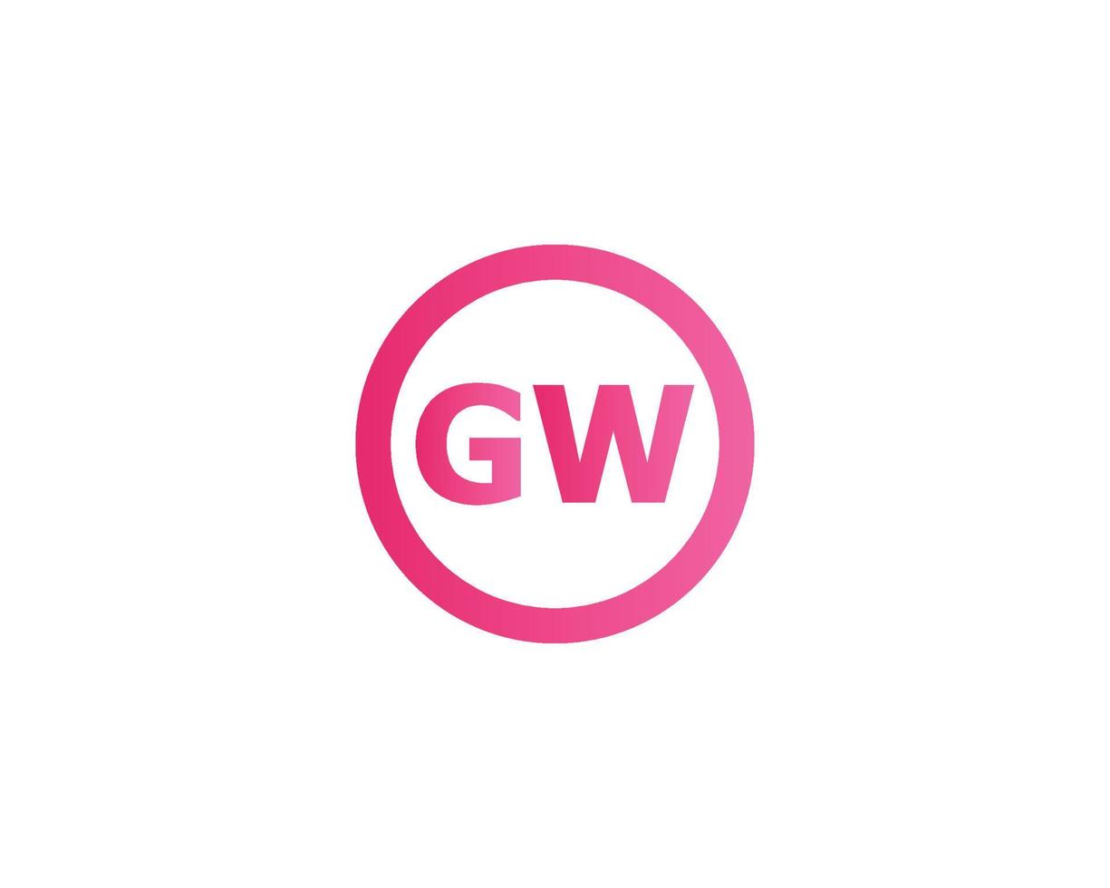 plantilla de vector de diseño de logotipo gw wg