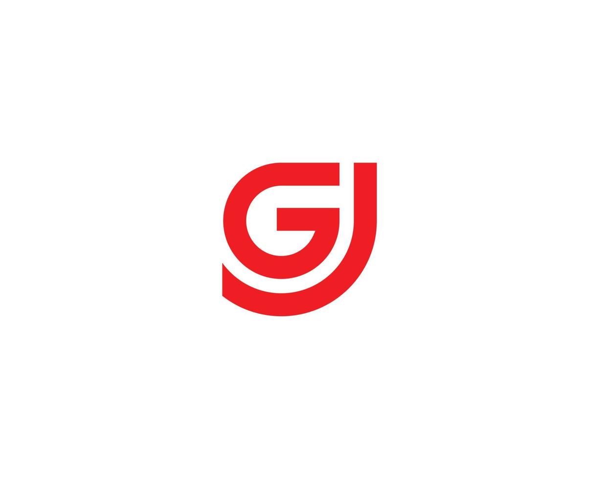 GJ JG logo design vector template