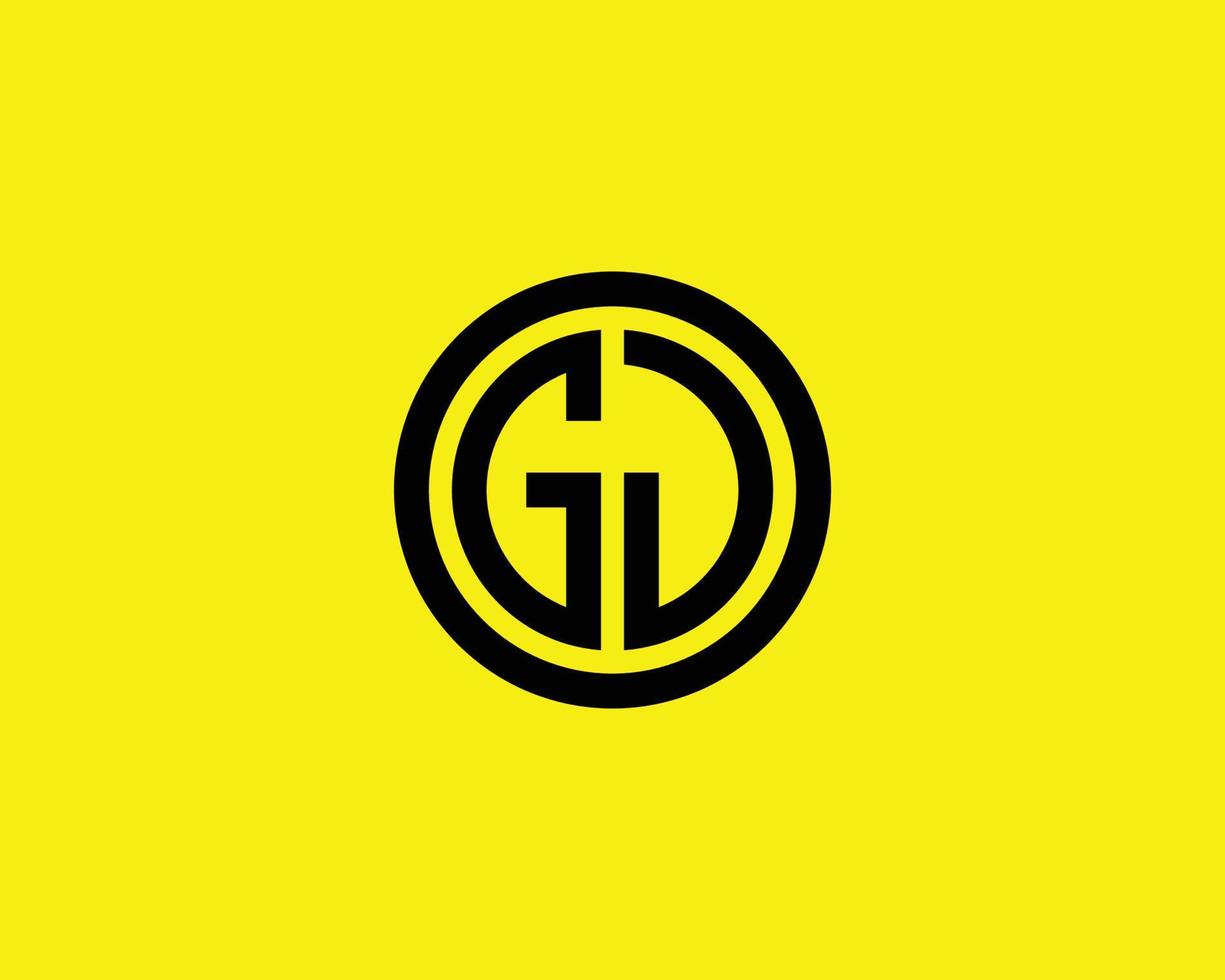 GJ JG logo design vector template