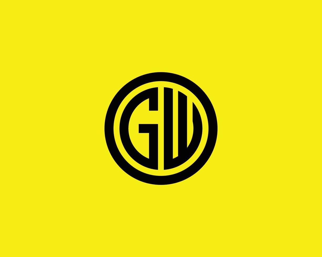 plantilla de vector de diseño de logotipo gw wg