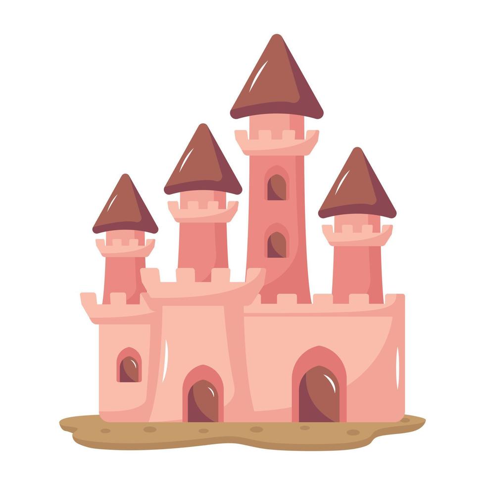 An editable flat icon of royal palace vector