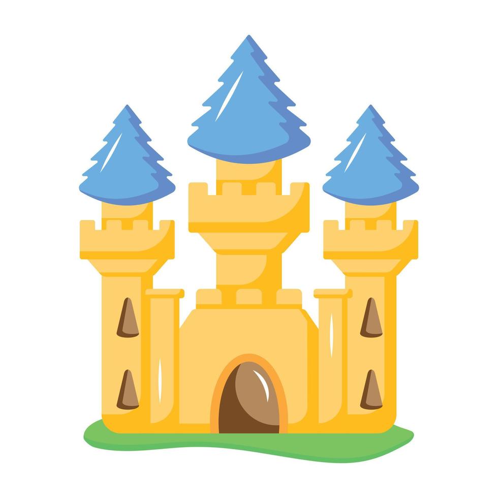 An editable flat icon of royal palace vector