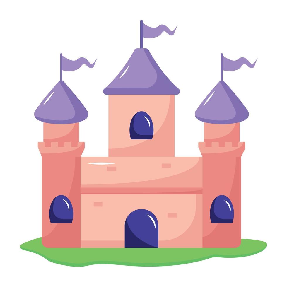 An editable flat icon of royal palace vector