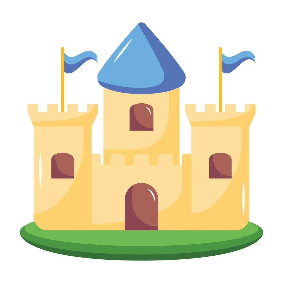 An editable flat icon of royal palace vector