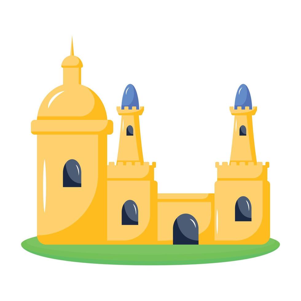 An editable flat icon of royal palace vector