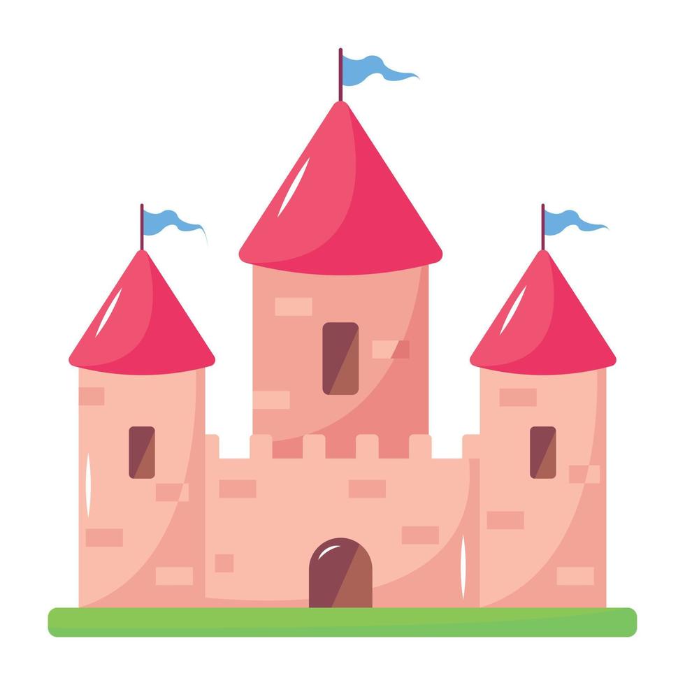 An editable flat icon of royal palace vector