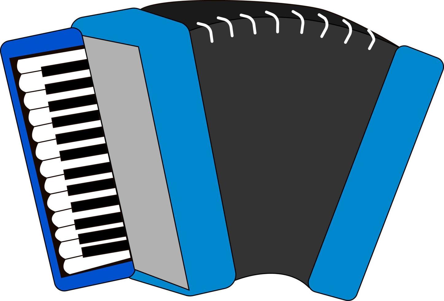 Blue accordion, illustration, vector on white background.