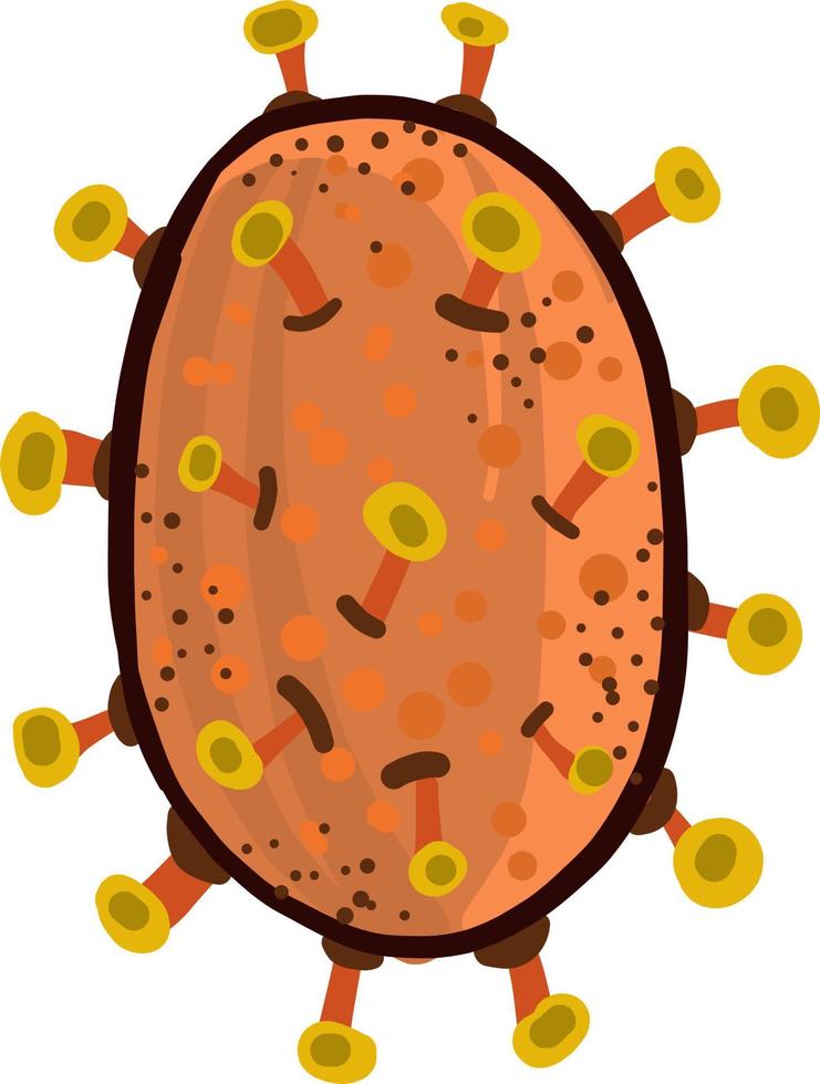 microbio naranja, ilustración, vector sobre fondo blanco