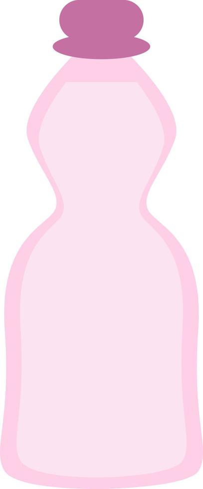 Pink glass bottle, illustration, vector, on a white background. vector