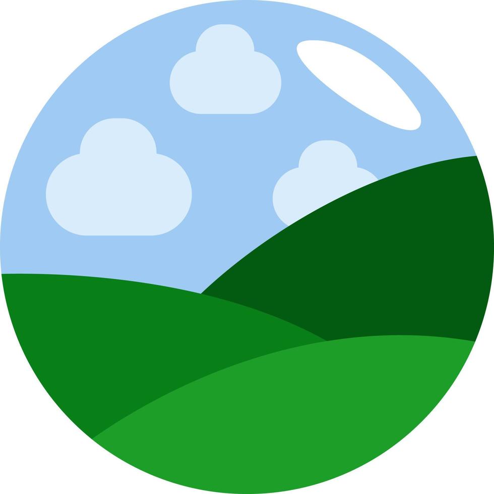 Green landscape, illustration, vector on a white background.
