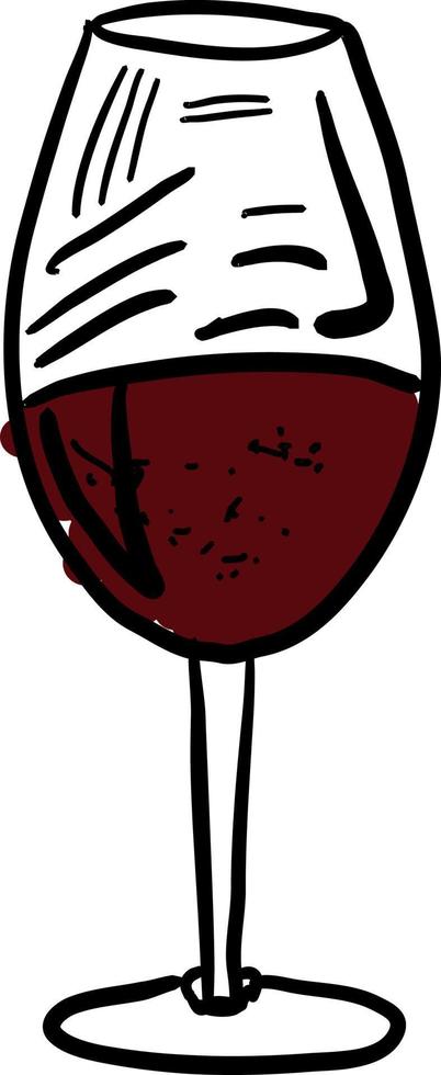 Glass of wine, illustration, vector on white background.