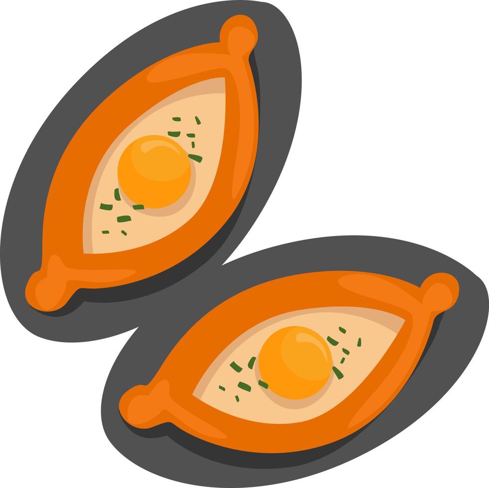 Khachapuri Ajarian, illustration, vector on white background