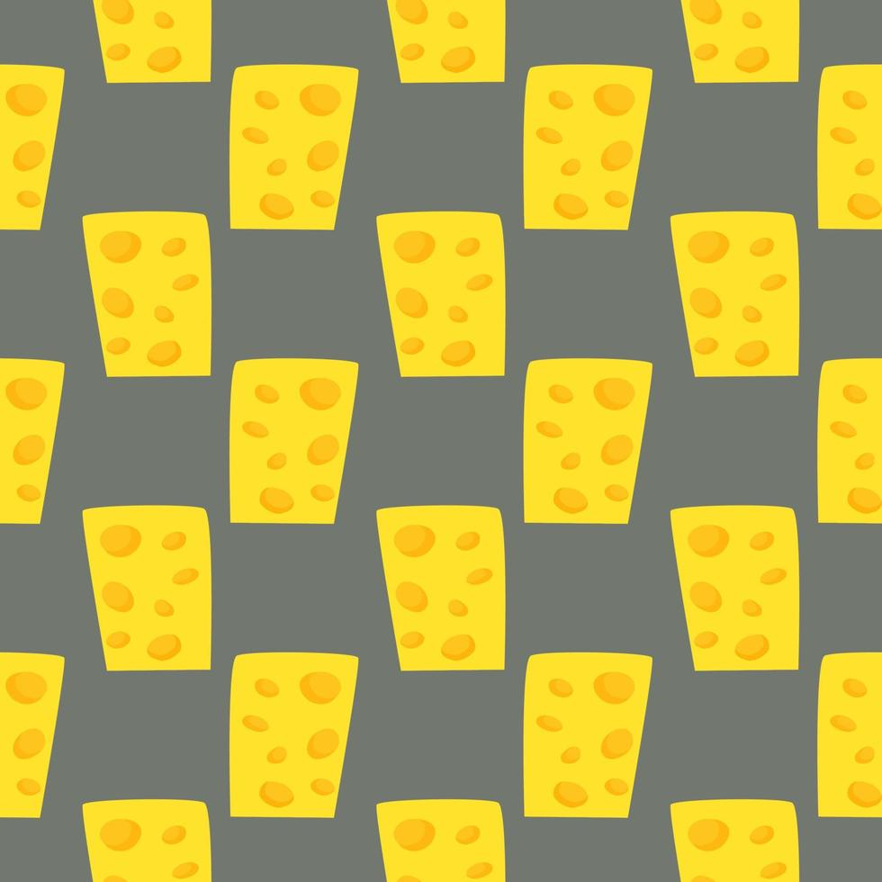 Cheese with holes,seamless pattern on brown background. vector