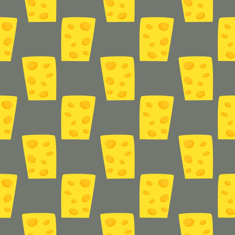 Cheese with holes,seamless pattern on brown background. vector