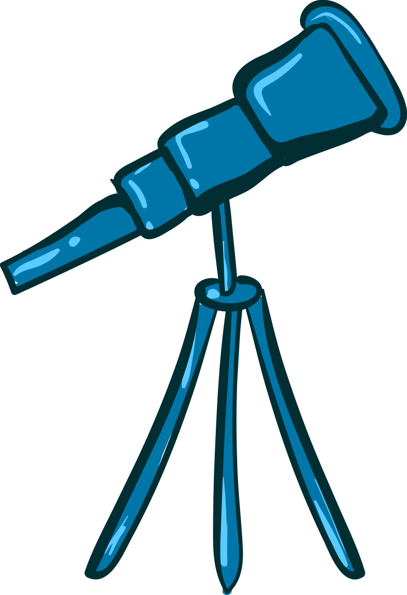Big blue telescope, illustration, vector on white background. 13717683